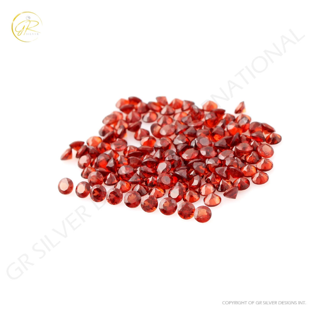 Natural Red Garnet 3mm Round Shape Loose Gemstone