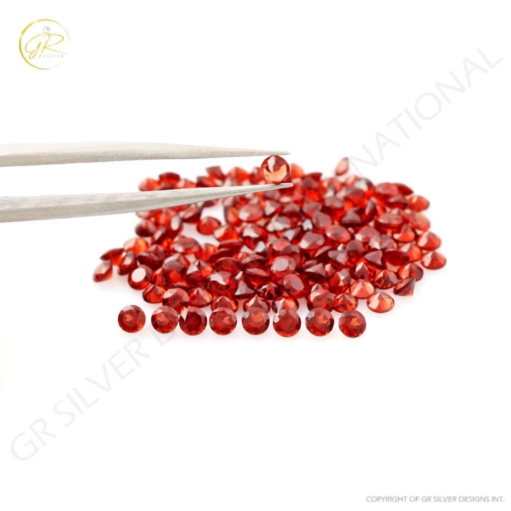 Natural Red Garnet 3mm Round Shape Loose Gemstone