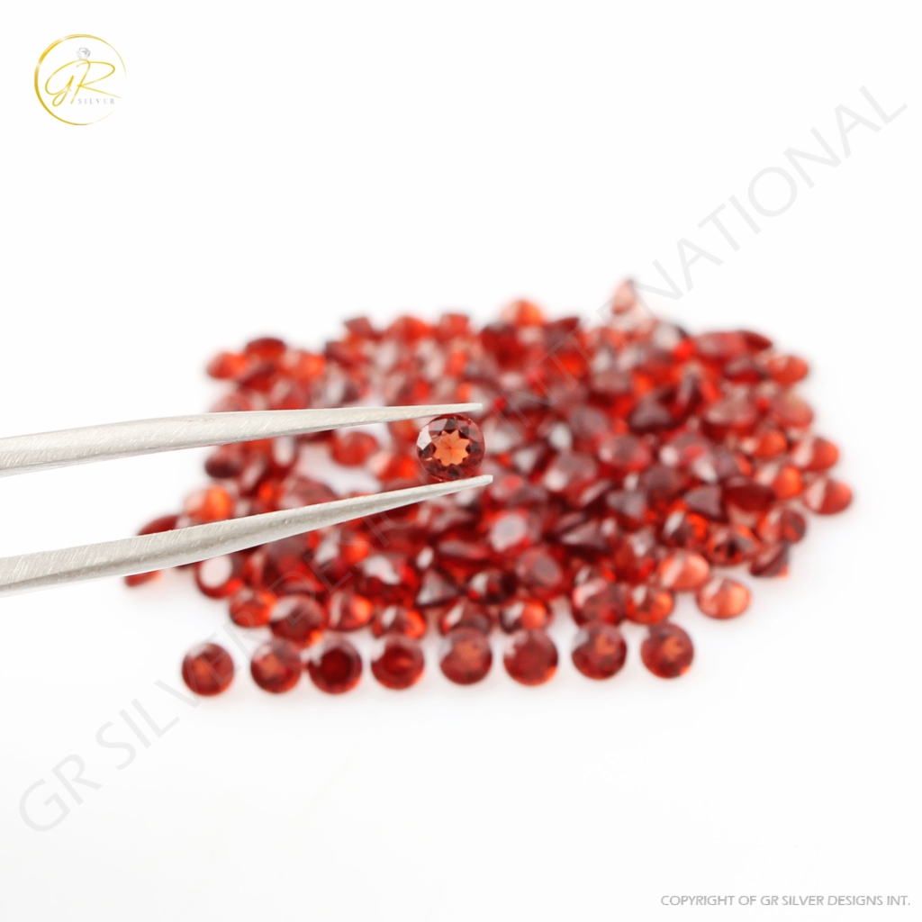 Natural Red Garnet 3mm Round Shape Loose Gemstone