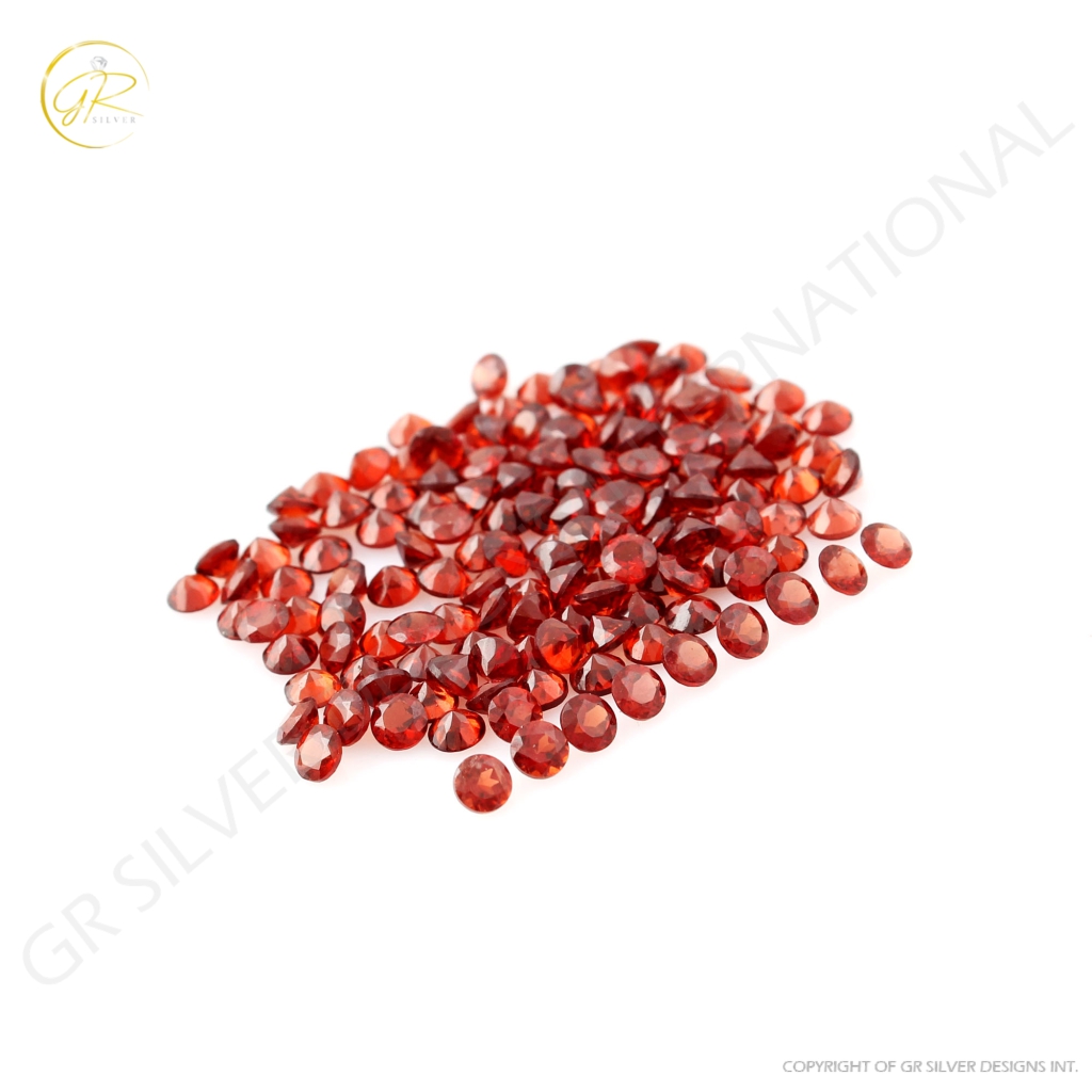 Natural Red Garnet 3mm Round Shape Loose Gemstone