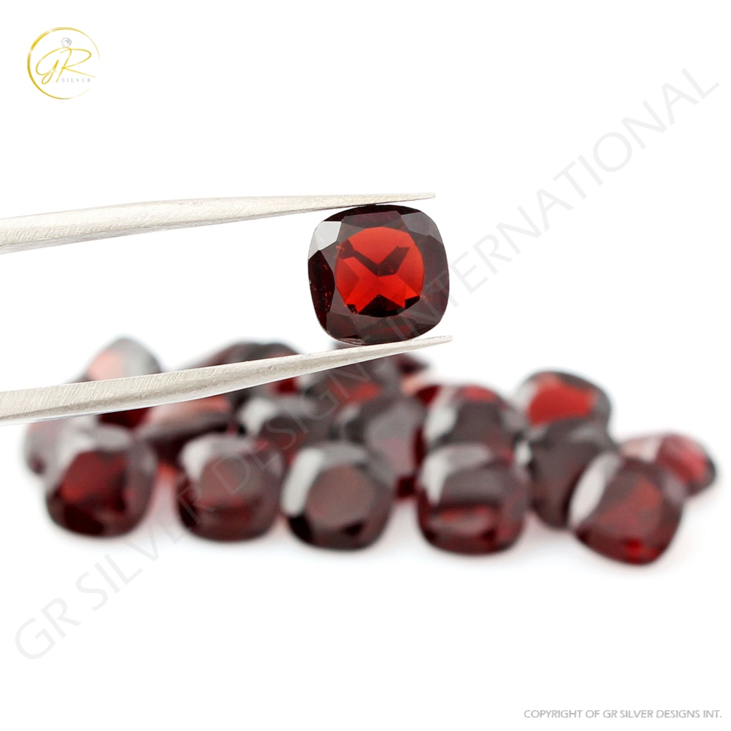 Natural Garnet 7mm Cushion Shape Garnet Loose Gemstone