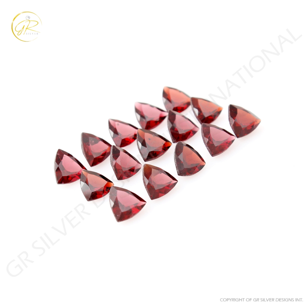 Natural Garnet 6mm Trillion Shape Loose Gemstone