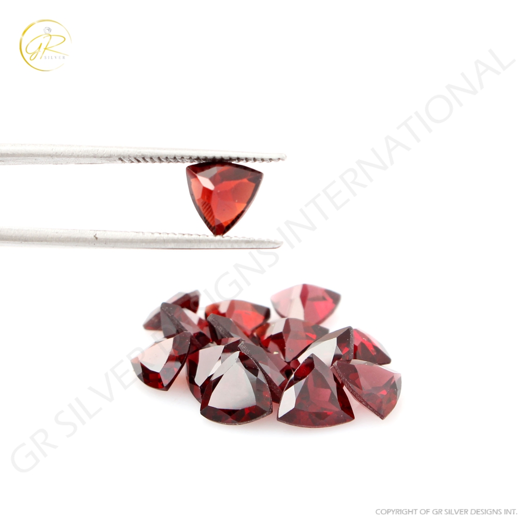 Natural Garnet 6mm Trillion Shape Loose Gemstone