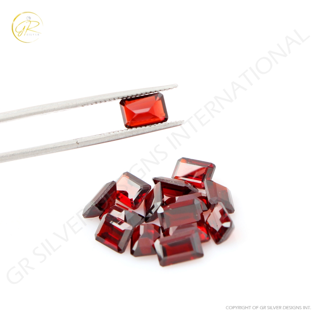 Natural Garnet 4x6mm Octagon Loose Gemstone