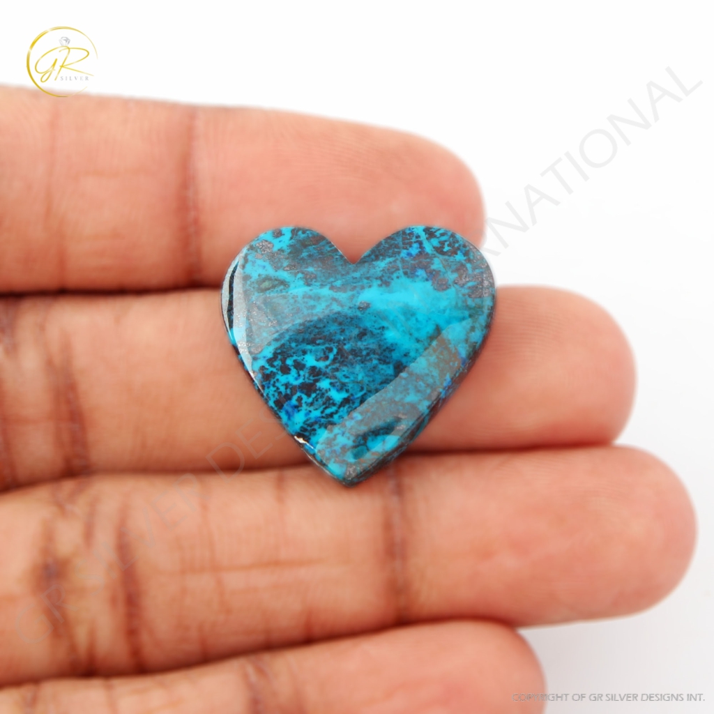 Natural Chrysocolla Gemstone, 17.83ct Shattuckite Chrysocolla Gemstone