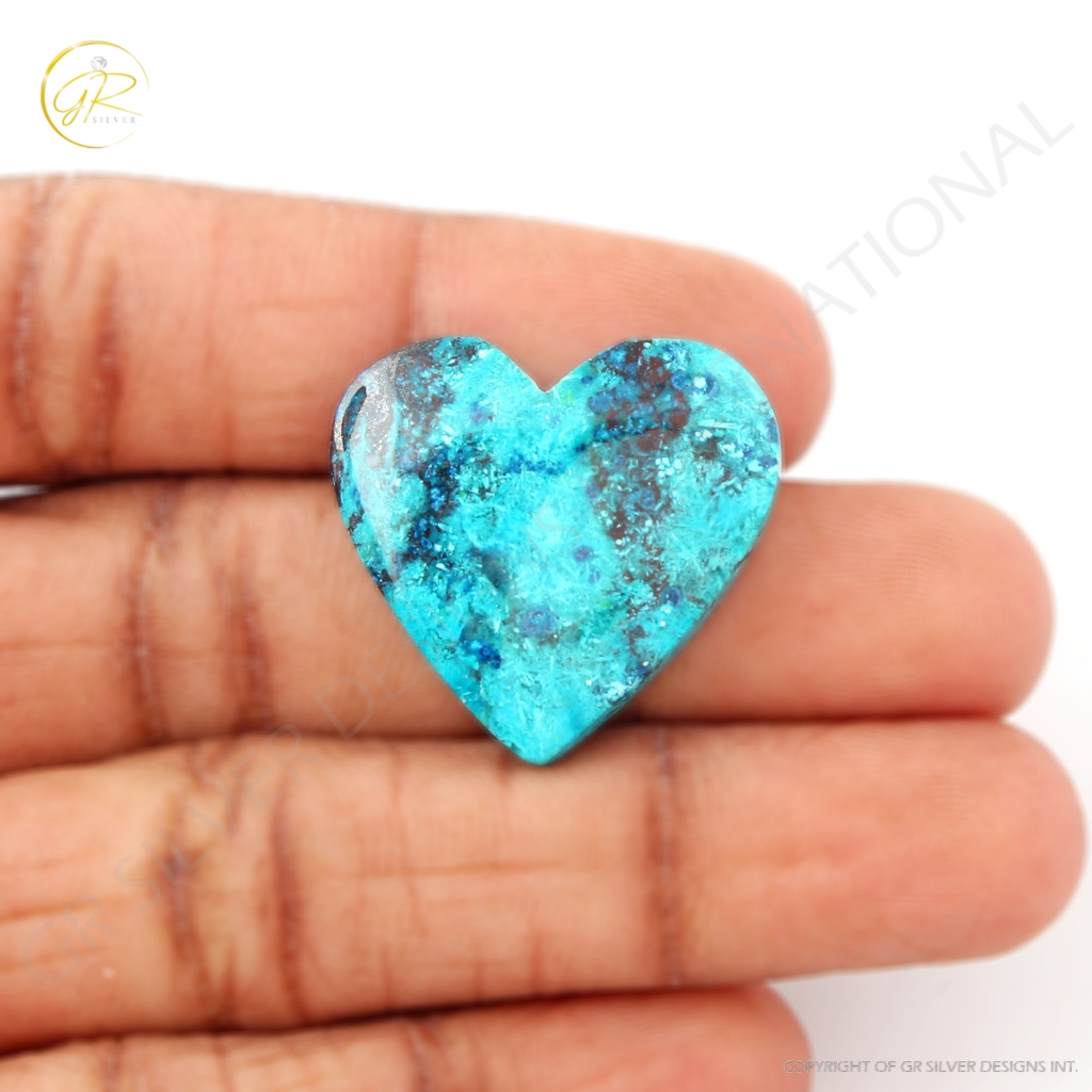 Natural Chrysocolla Gemstone, 27.8ct Chrysocolla Gemstone Cabochon