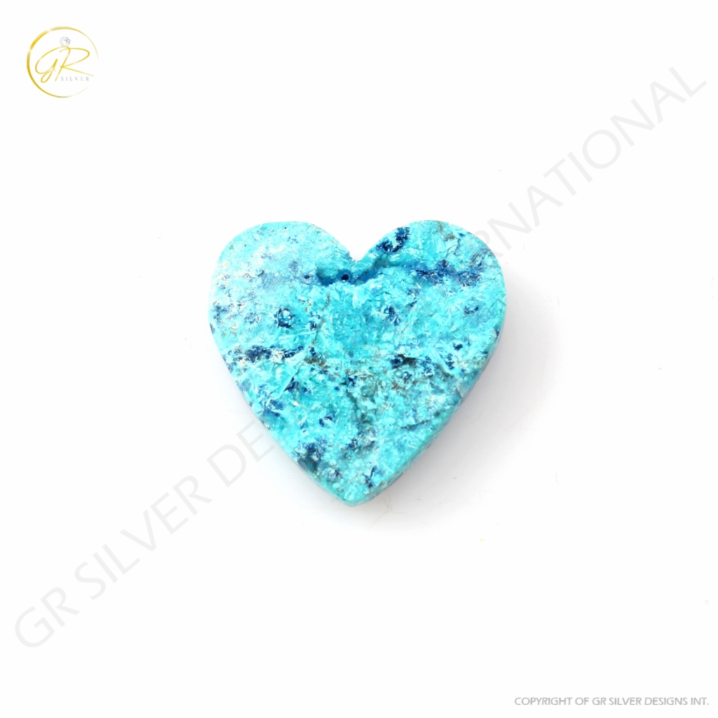 Heart Shape Chrysocolla Gemstone, Natural Chrysocolla 36.35ct Gemstone