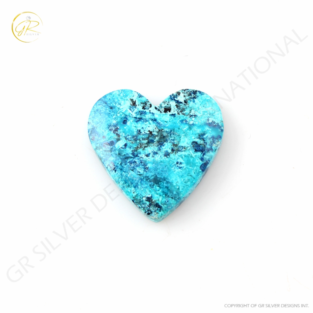 Heart Shape Chrysocolla Gemstone, Natural Chrysocolla 36.35ct Gemstone