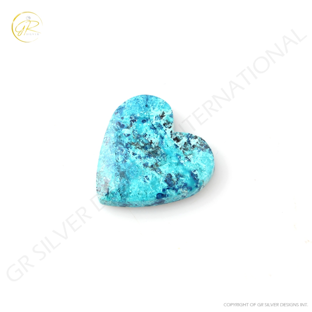 Heart Shape Chrysocolla Gemstone, Natural Chrysocolla 36.35ct Gemstone