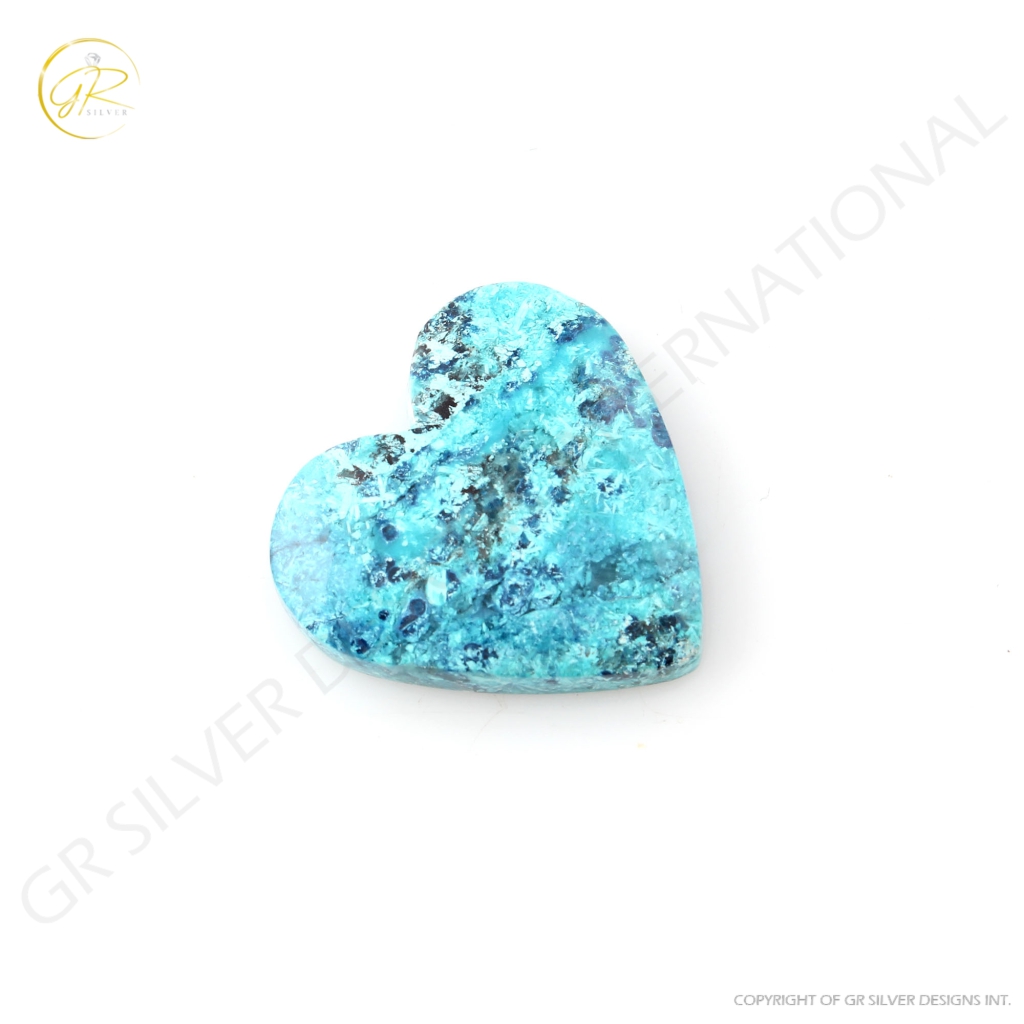 Heart Shape Chrysocolla Gemstone, Natural Chrysocolla 36.35ct Gemstone