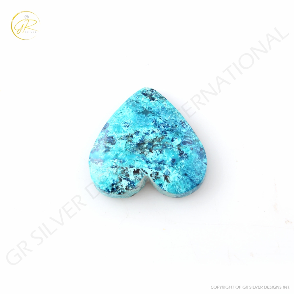 Heart Shape Chrysocolla Gemstone, Natural Chrysocolla 36.35ct Gemstone