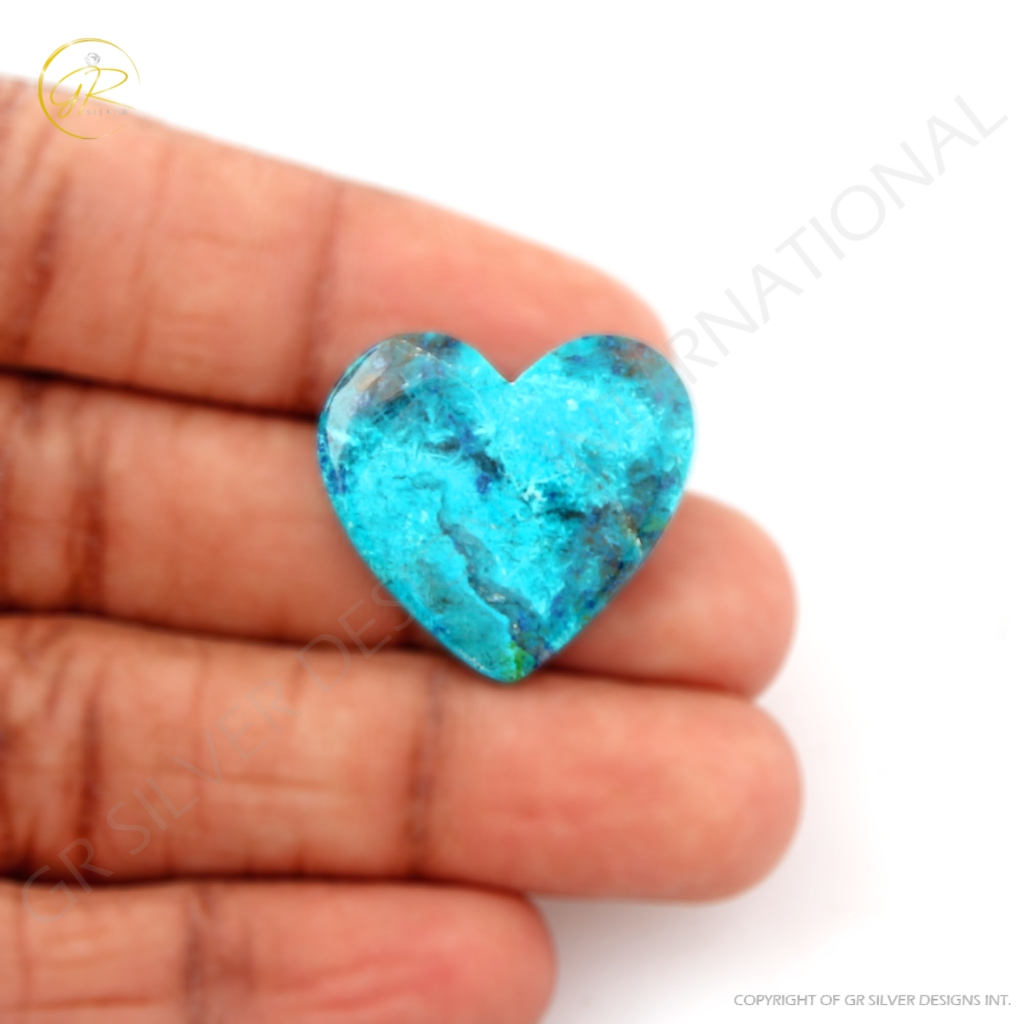 Natural Chrysocolla Gemstone, 20.61ct Shattuckite Chrysocolla Stone