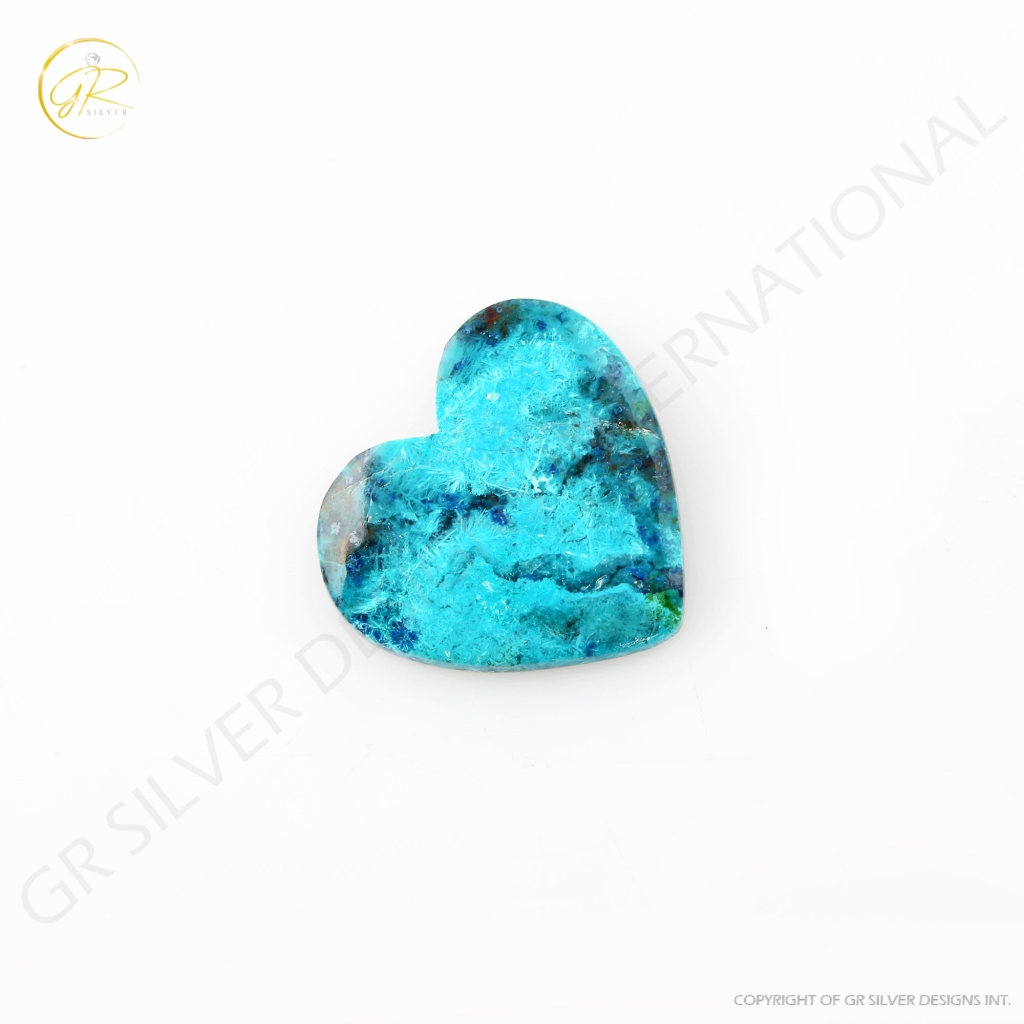 Natural Chrysocolla Gemstone, 20.61ct Shattuckite Chrysocolla Stone