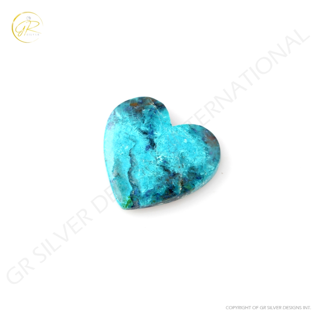 Natural Chrysocolla Gemstone, 20.61ct Shattuckite Chrysocolla Stone