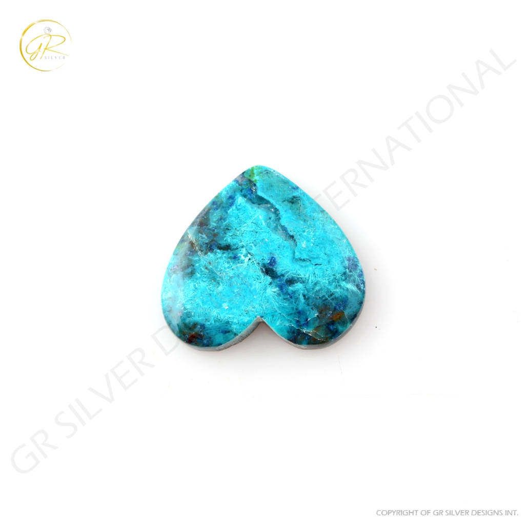 Natural Chrysocolla Gemstone, 20.61ct Shattuckite Chrysocolla Stone