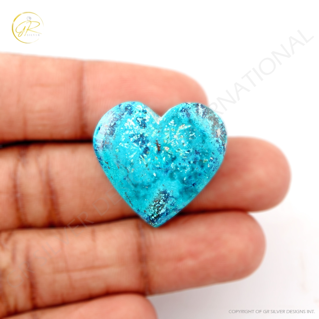 Natural Shattuckite Chrysocolla Gemstone, 29.85ct Chrysocolla Gemstone