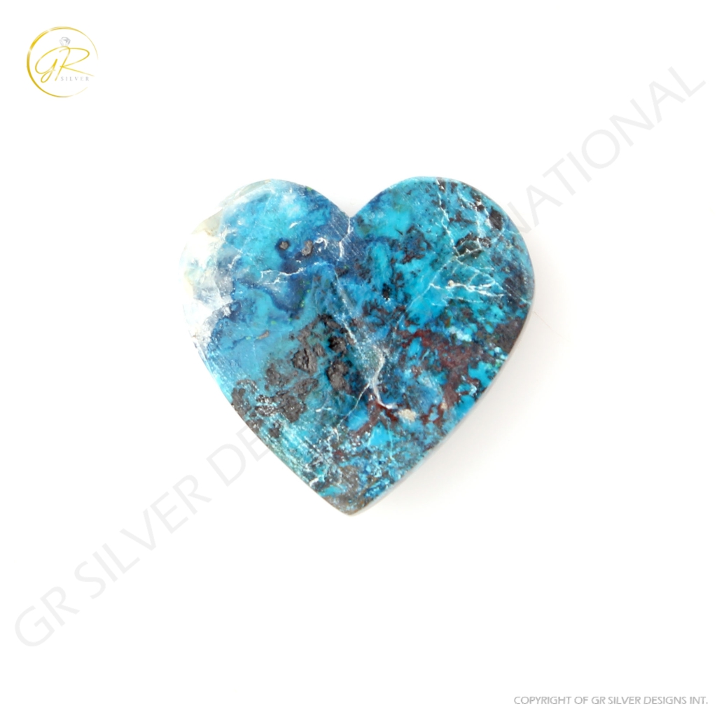 Heart Chrysocolla Gemstone, High Quality Natural Azurite Chrysocolla Gemstone