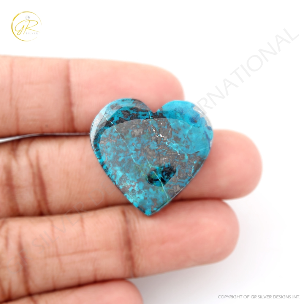 Heart Chrysocolla Gemstone, High Quality Natural Azurite Chrysocolla Gemstone