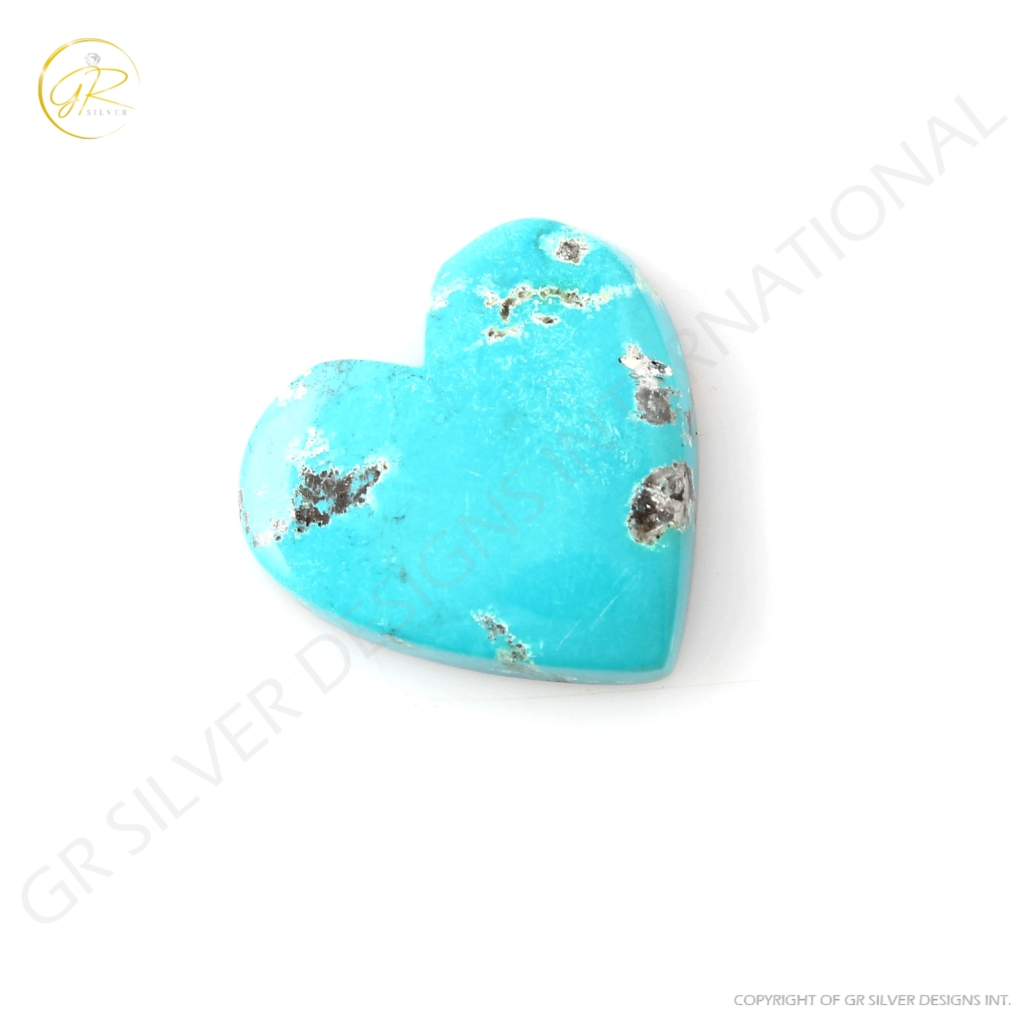 Natural Shattuckite Chrysocolla Gemstone, Heart Cabochon Chrysocolla Stone