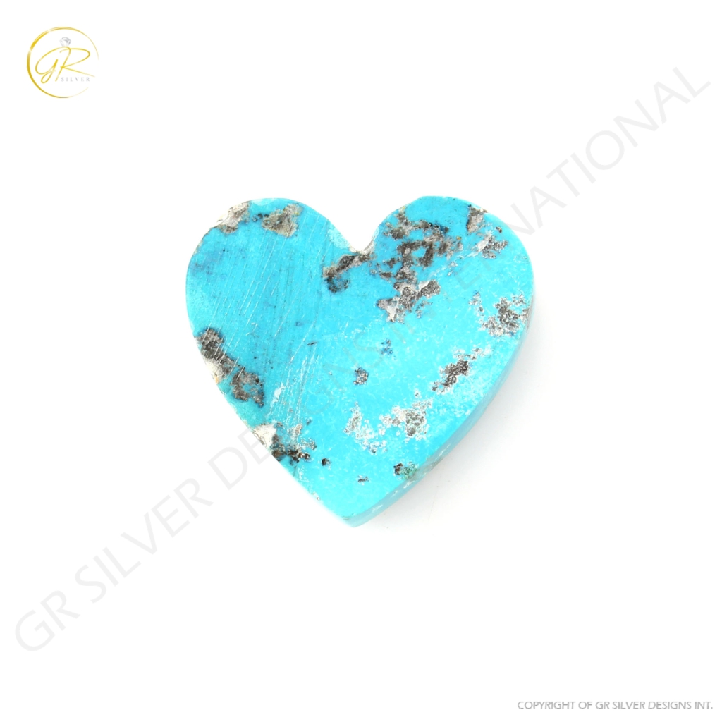 Natural Shattuckite Chrysocolla Gemstone, Heart Cabochon Chrysocolla Stone