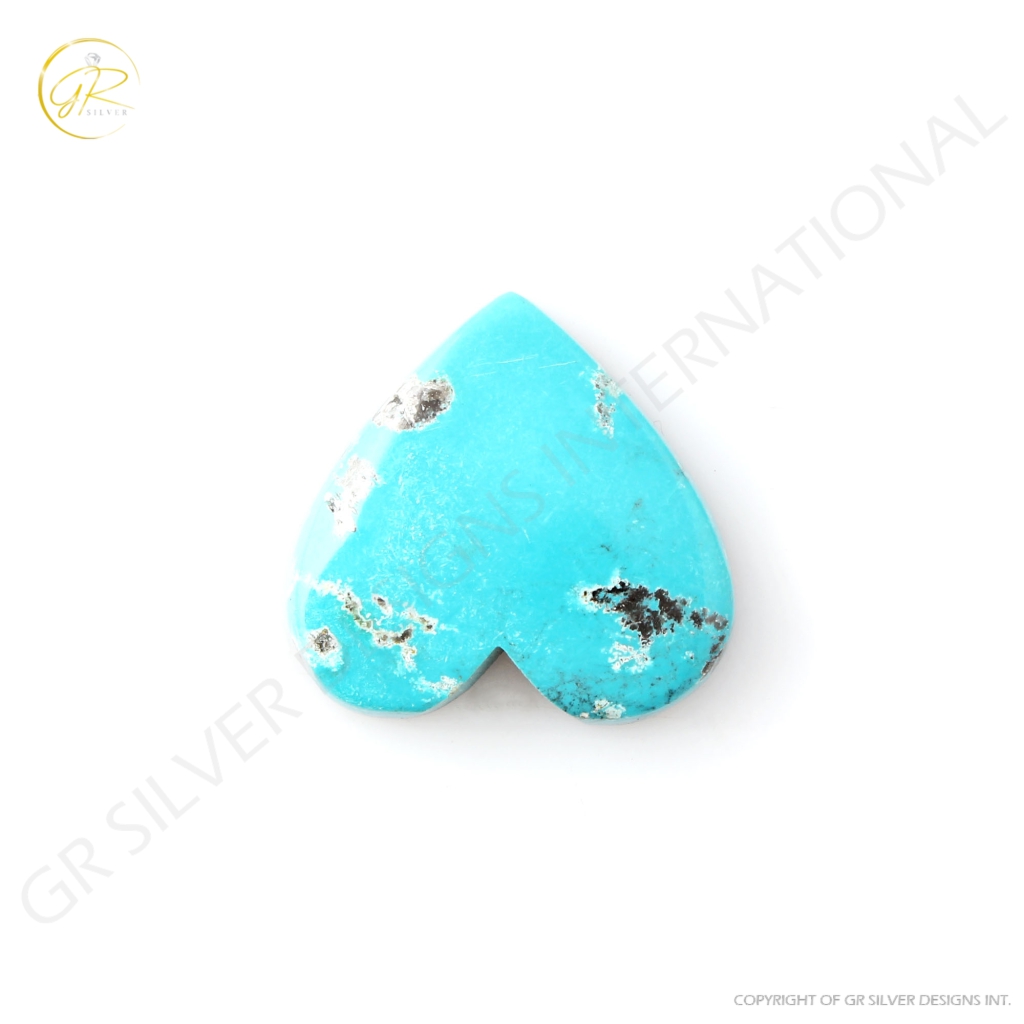 Natural Shattuckite Chrysocolla Gemstone, Heart Cabochon Chrysocolla Stone