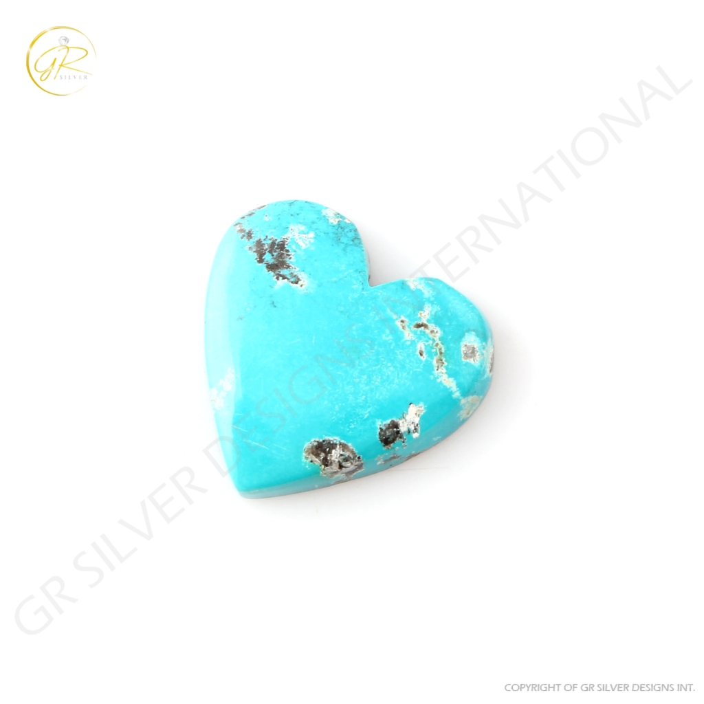 Natural Shattuckite Chrysocolla Gemstone, Heart Cabochon Chrysocolla Stone