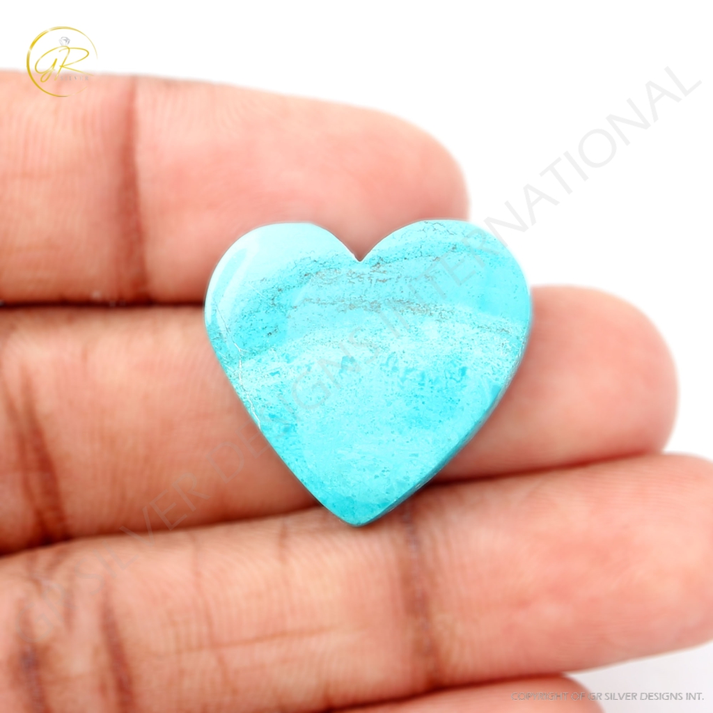 Natural Shattuckite Chrysocolla Gemstone, Chrysocolla Heart shape Cabochon Gemstone