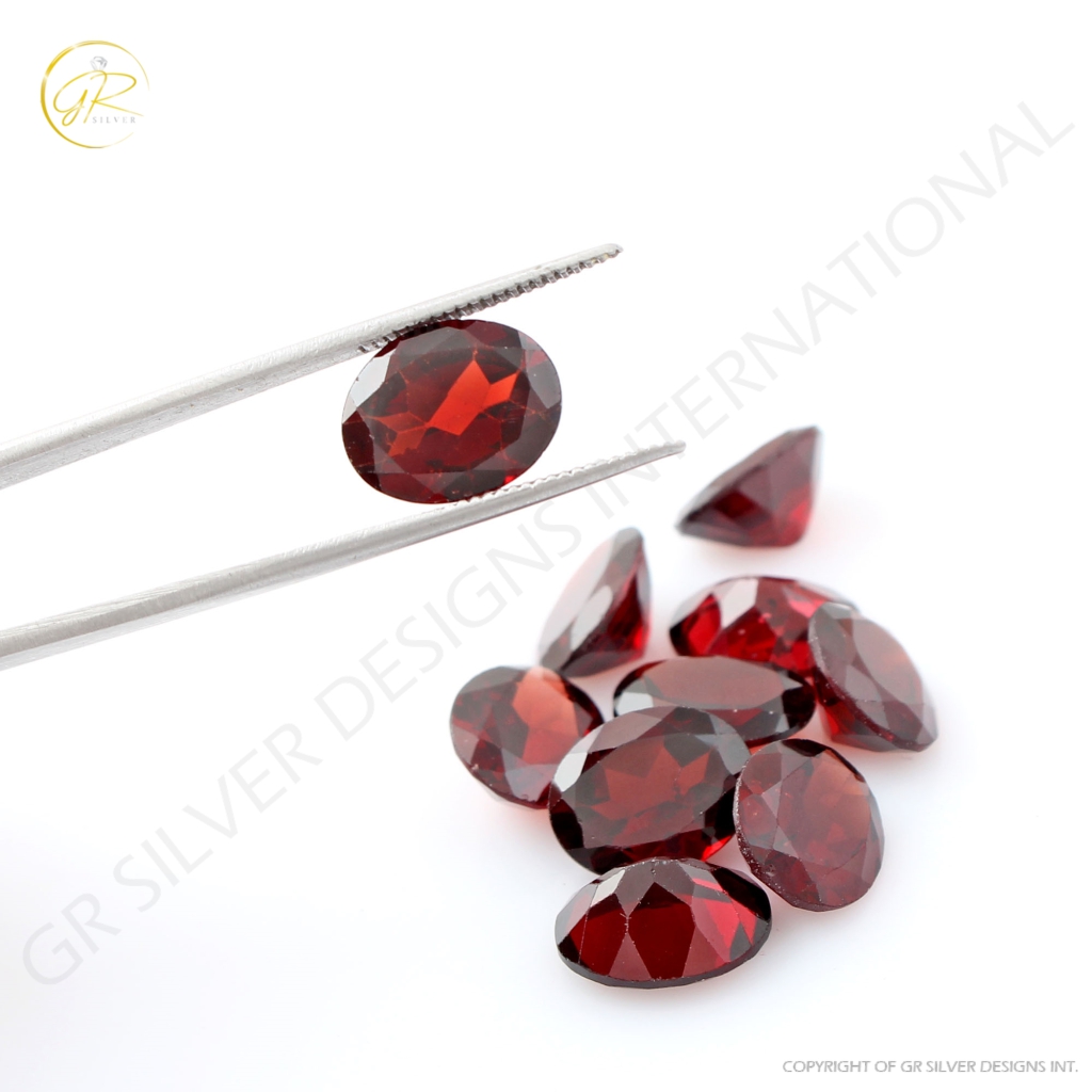 Natural Garnet Gemstones, 9x11mm Oval Shape Loose Garnet Gemstone