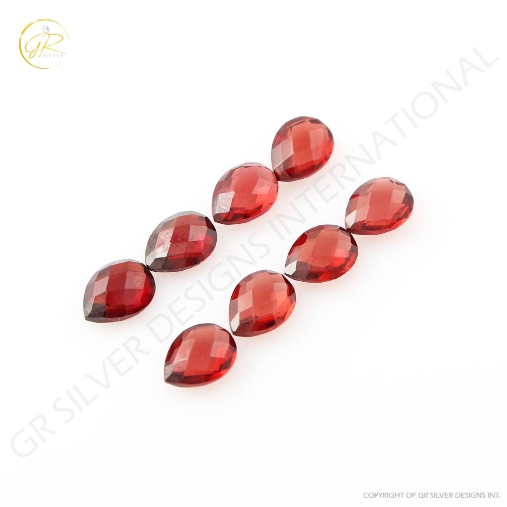 Natural Garnet pear shape, Briolette Cut Garnet, 6x8mm Loose Garnet Gemstone