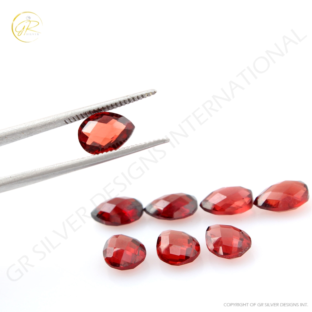 Natural Garnet pear shape, Briolette Cut Garnet, 6x8mm Loose Garnet Gemstone