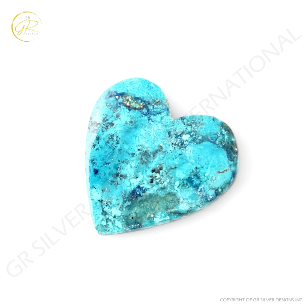 Heart Shape Chrysocolla Gemstone, Shattuckite Chrysocolla Gemstone