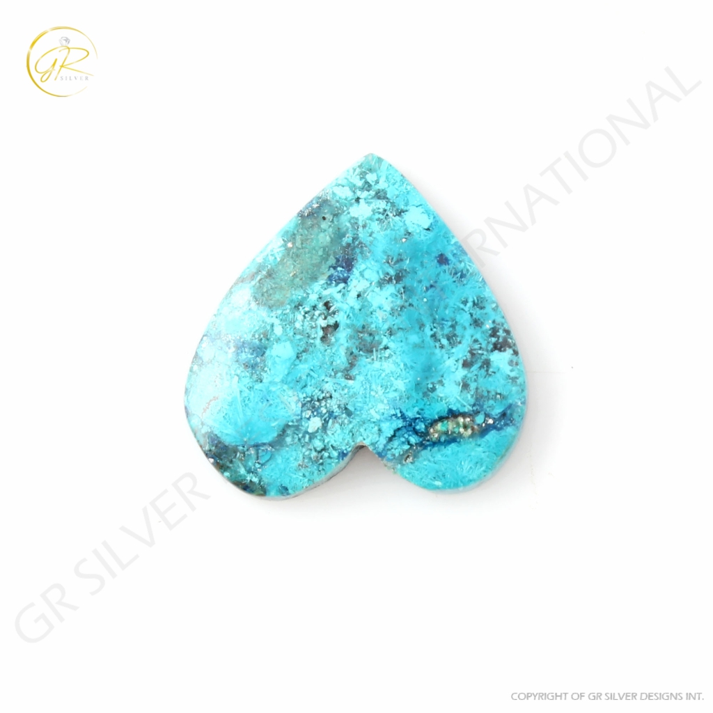 Heart Shape Chrysocolla Gemstone, Shattuckite Chrysocolla Gemstone