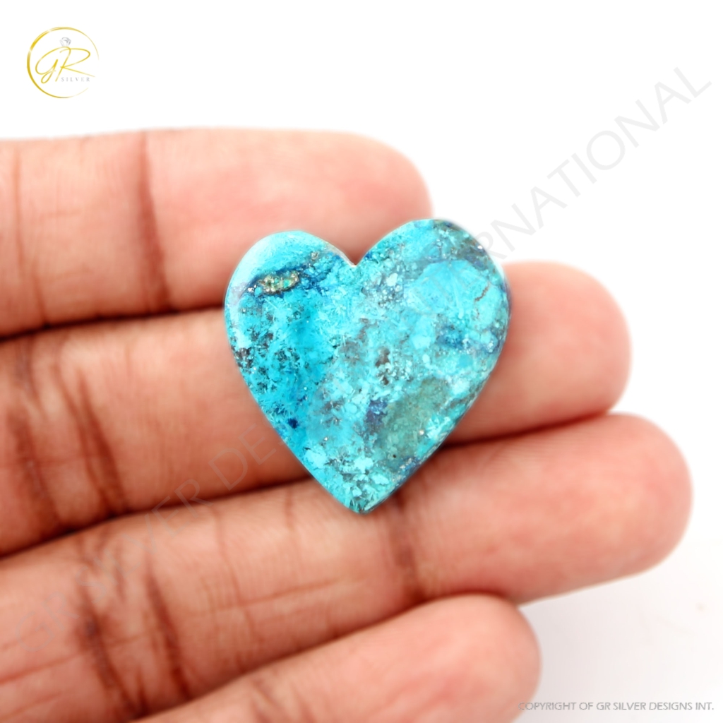 Heart Shape Chrysocolla Gemstone, Shattuckite Chrysocolla Gemstone