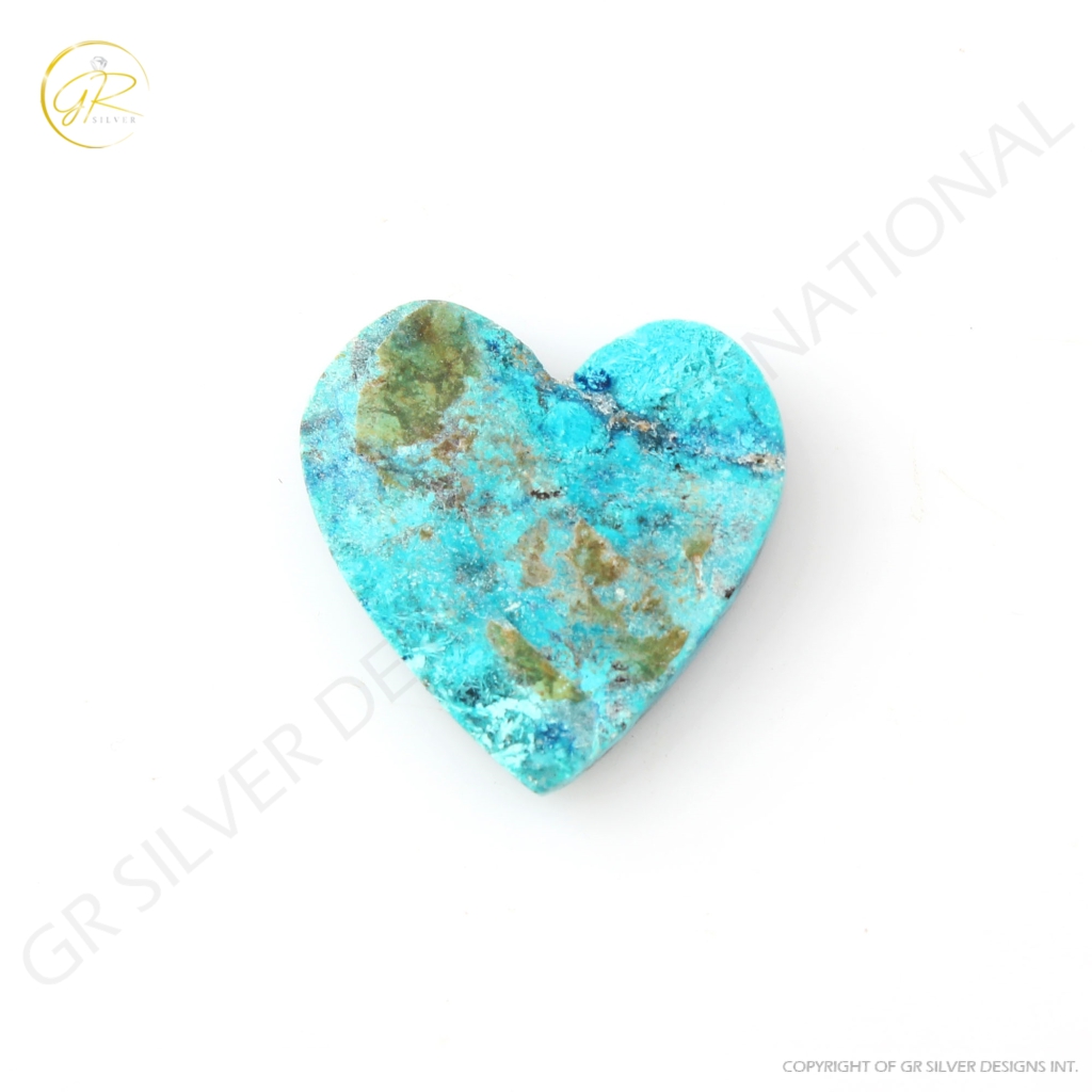 Heart Shape Chrysocolla Gemstone, Shattuckite Chrysocolla Gemstone