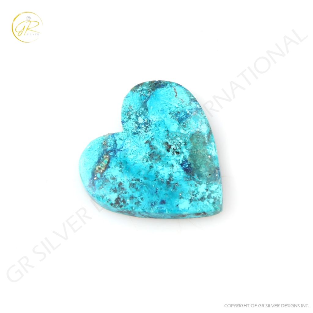 Heart Shape Chrysocolla Gemstone, Shattuckite Chrysocolla Gemstone