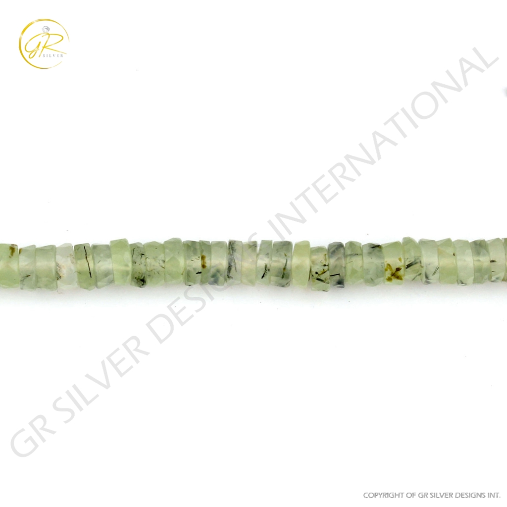 Faceted Prehnite 6-7mm Tyre Shape 11 Strands Beads For Jewelry