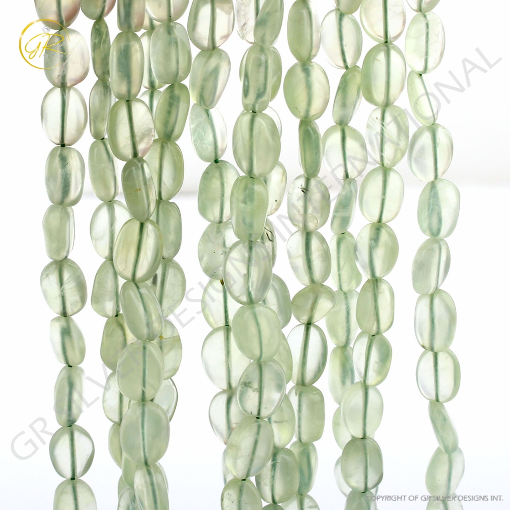 Prehnite Smooth Gemstone Mix Tumble Shape Beads For Jewelry