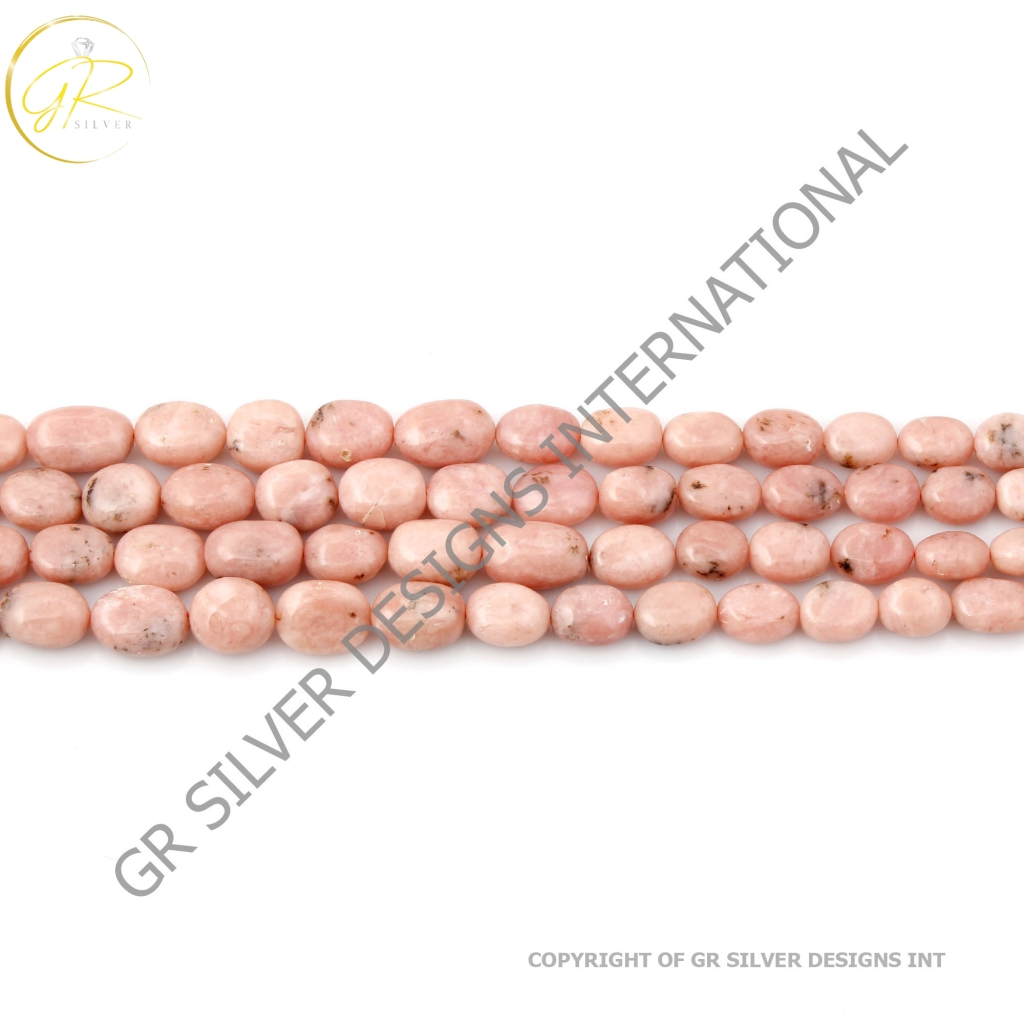 Natural Pink Opal Gemstone Beaded Necklace Nugget Shape 8.5-18mm Approx, Pink Opal Beads mala