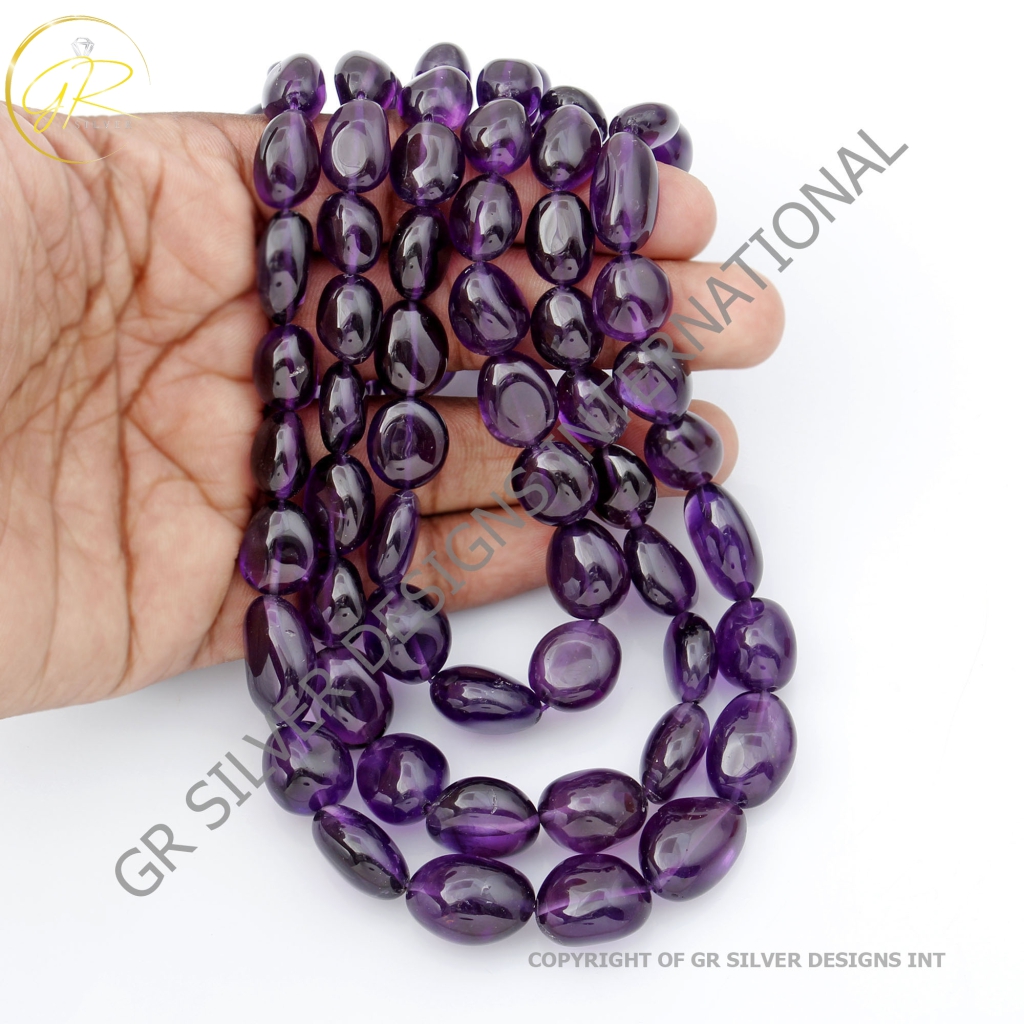 Amethyst Necklace, Natural Amethyst Gemstone Beaded Necklace Nuggets Shape 10-19mm Approx