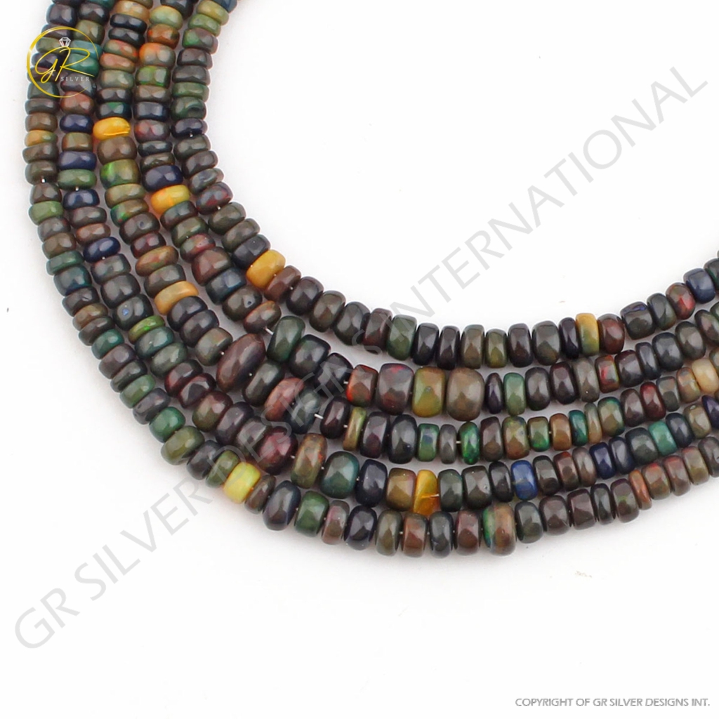 Natural Ethiopian Opal 5-8mm Round Gemstone Beads For Jewelry