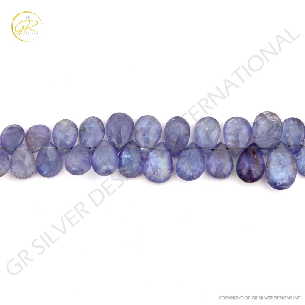 Natural Tanzanite Pear Faceted 14 Strands Gemstone Beads 8 Inches