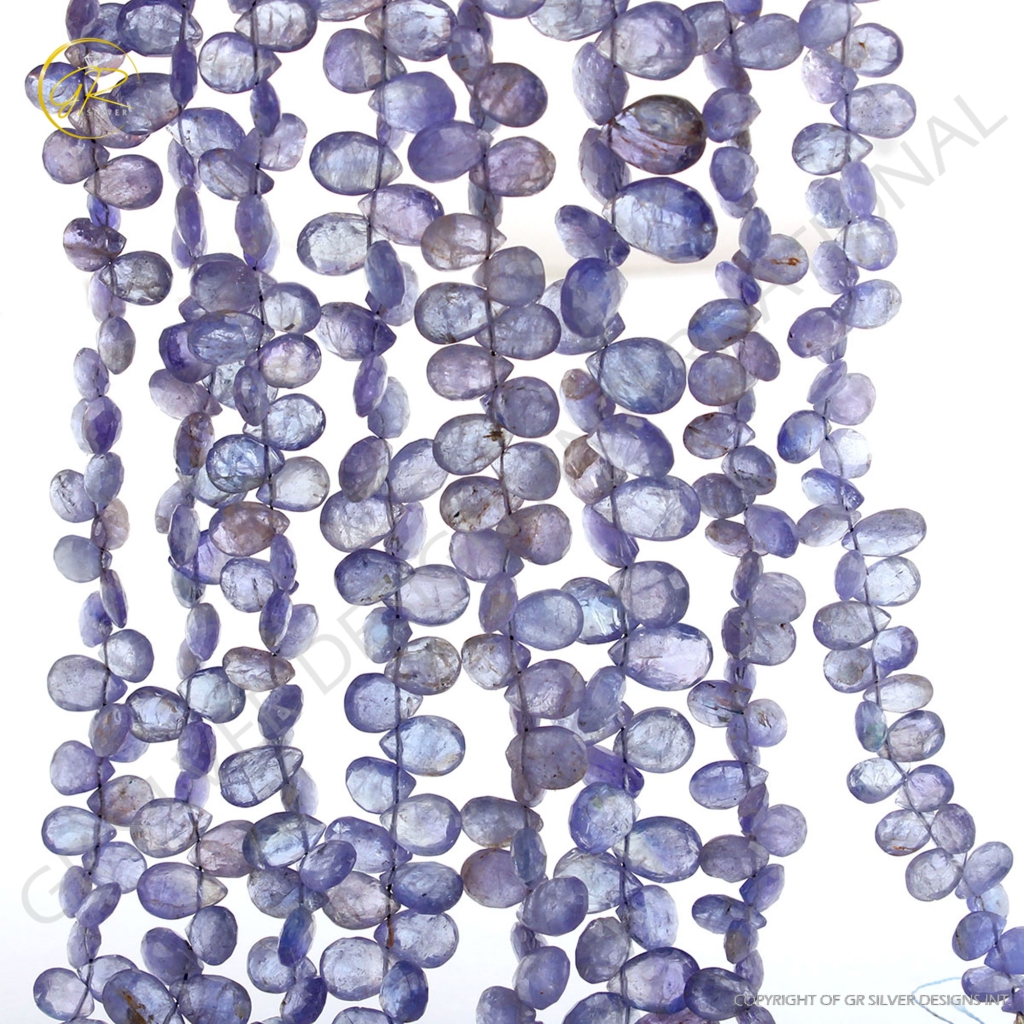 Natural Tanzanite Pear Faceted 14 Strands Gemstone Beads 8 Inches