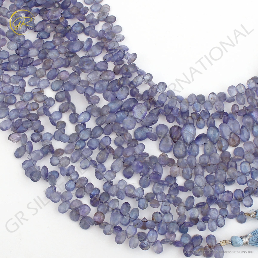 Natural Tanzanite Pear Faceted 14 Strands Gemstone Beads 8 Inches