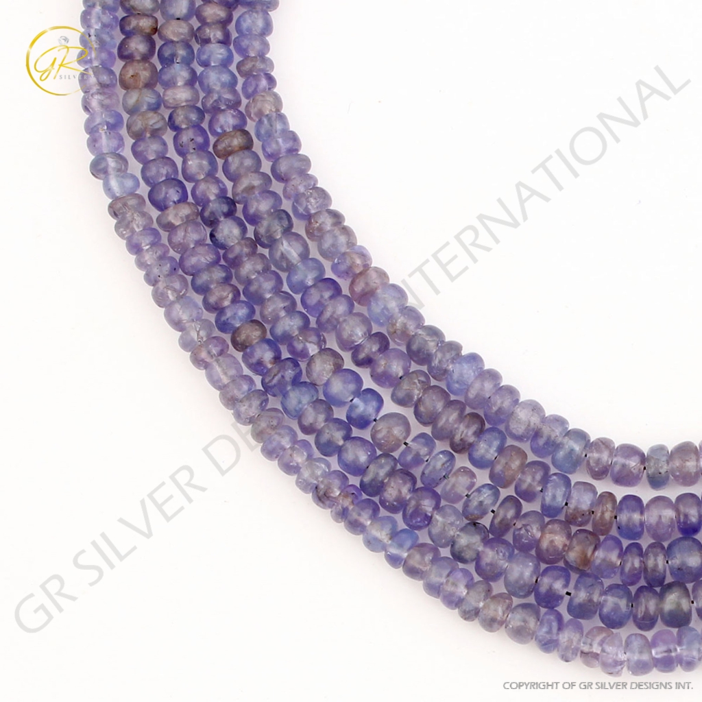 3-4mm Round Tanzanite Smooth Gemstone Beads For Jewelry Making