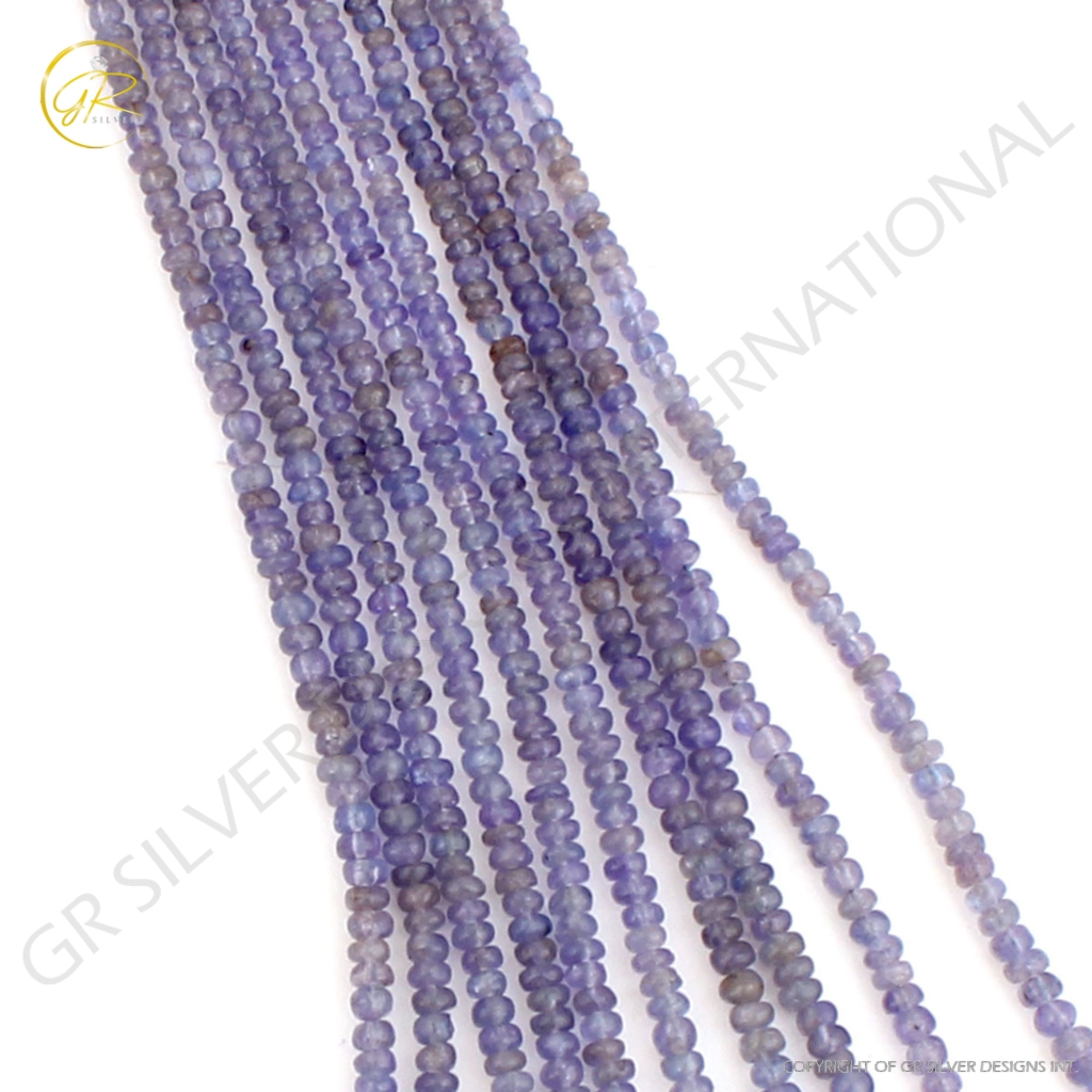 3-4mm Round Tanzanite Smooth Gemstone Beads For Jewelry Making