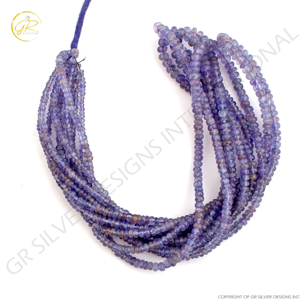 3-4mm Round Tanzanite Smooth Gemstone Beads For Jewelry Making