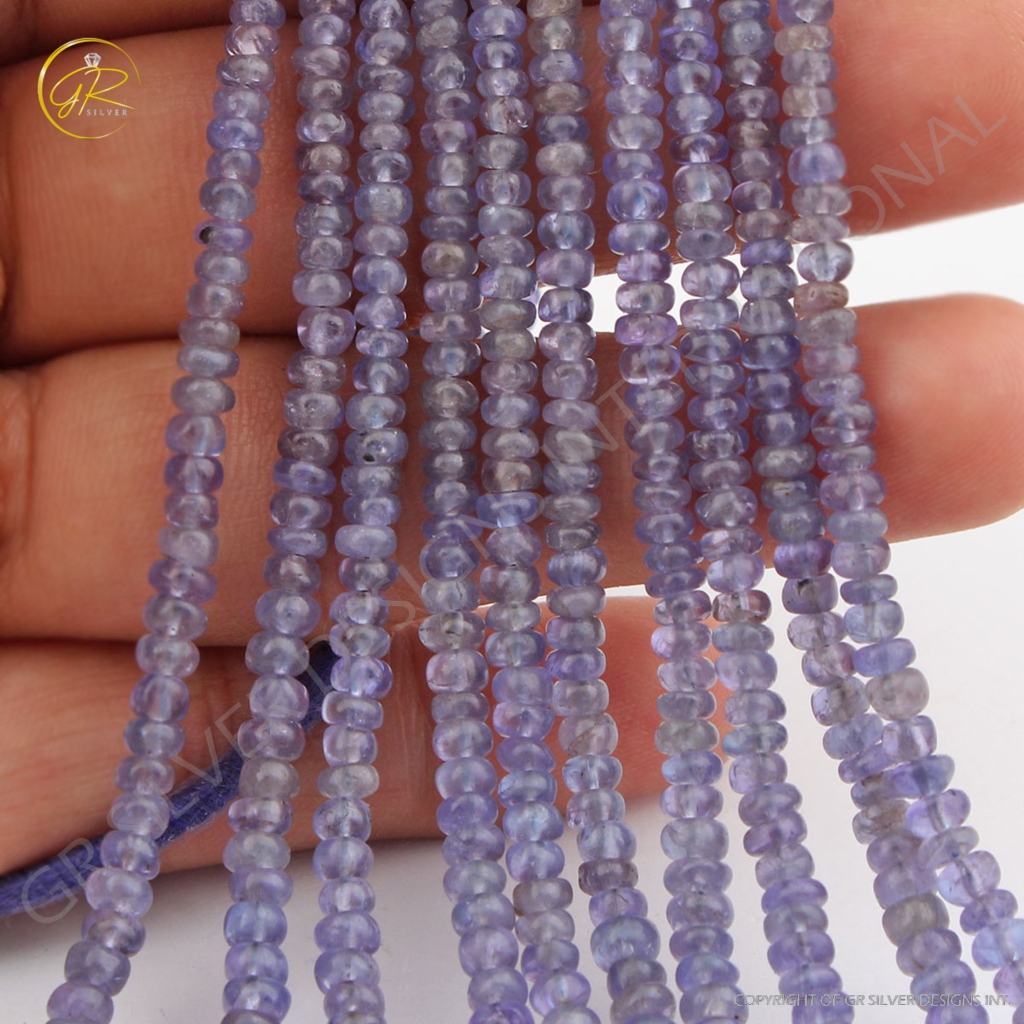 3-4mm Round Tanzanite Smooth Gemstone Beads For Jewelry Making