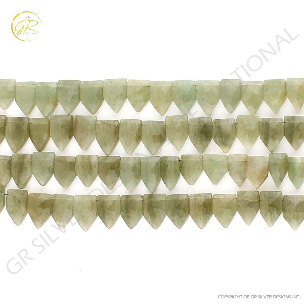 Natural  Aventurine Pentagon Gemstone 7 Strands Handmade Beads