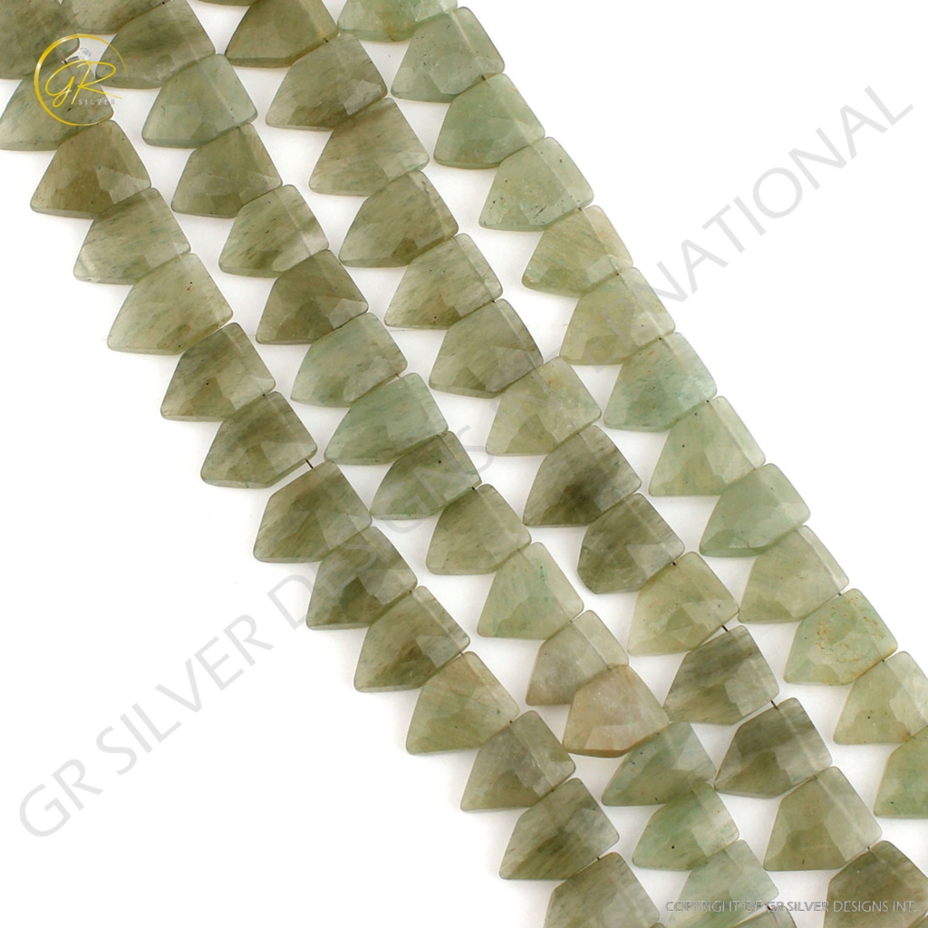 Natural  Aventurine Pentagon Gemstone 7 Strands Handmade Beads