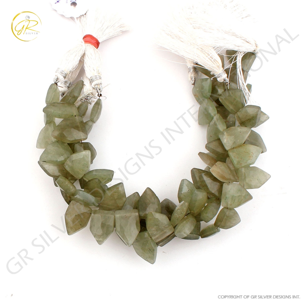 Natural  Aventurine Pentagon Gemstone 7 Strands Handmade Beads